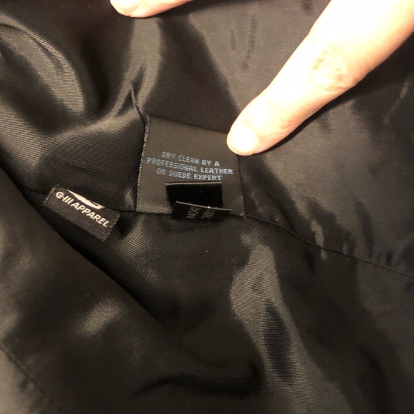 Kenneth Cole Reaction black trench coat - waterproof w/ genuine leather trim - Picture 8 of 9